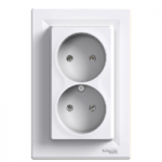 Розетка без заземления двойная белая Asfora Schneider Electric EPH9700121