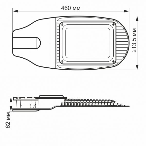 LED вуличний ліхтар VIDEX  50W 5000K Сірий