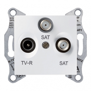 Розетка TV/R/SAT прохідна біла Sedna Schneider Electric SDN3501221
