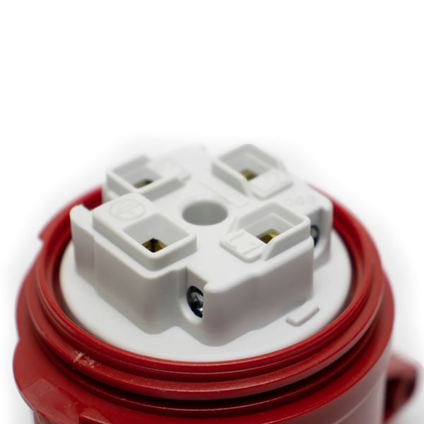 Розетка силова каучук TP electric переносна 32А-4 (3Р+РЕ) IP44 сірий червоний