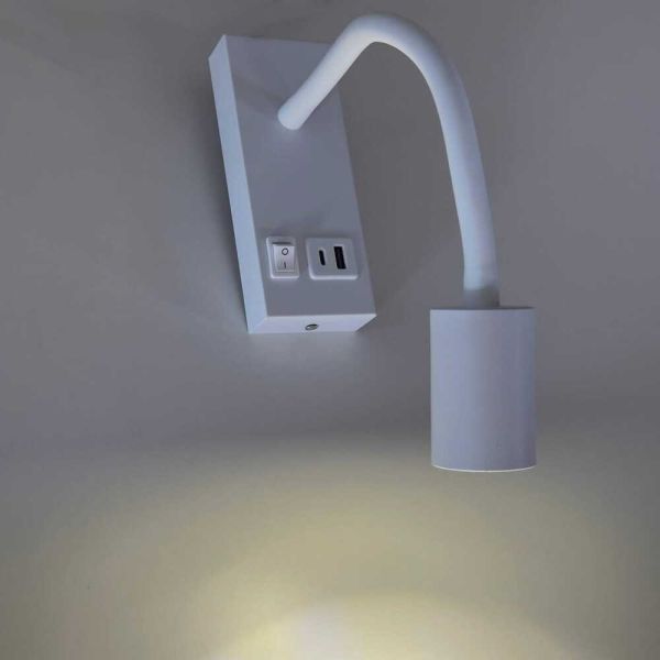 Светильник настенный Violux SNAKE USB+TYPE-C бра Led 5W 4200K IP20 белый