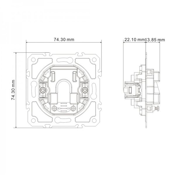 Вывод кабеля Ardero Soft механизм 16A ER161C-S серебро