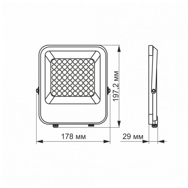 LED прожектор PREMIUM VIDEX F2 30W 5000K AC/DC12-48V