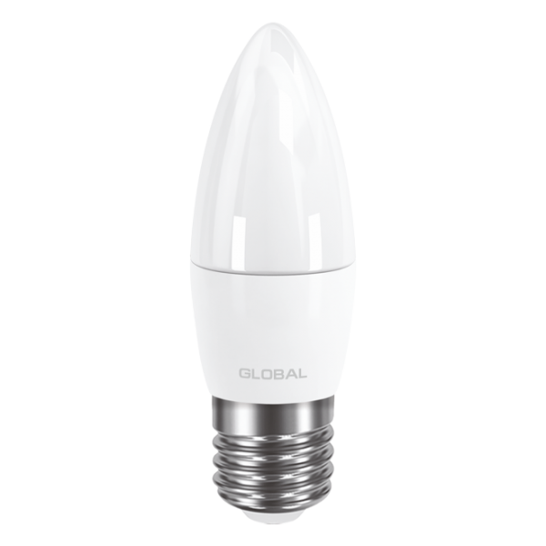 Світлодіодна LED лампа свічка GLOBAL C37 CL-F 5W тепле світло 3000К E27 (1-GBL-231)