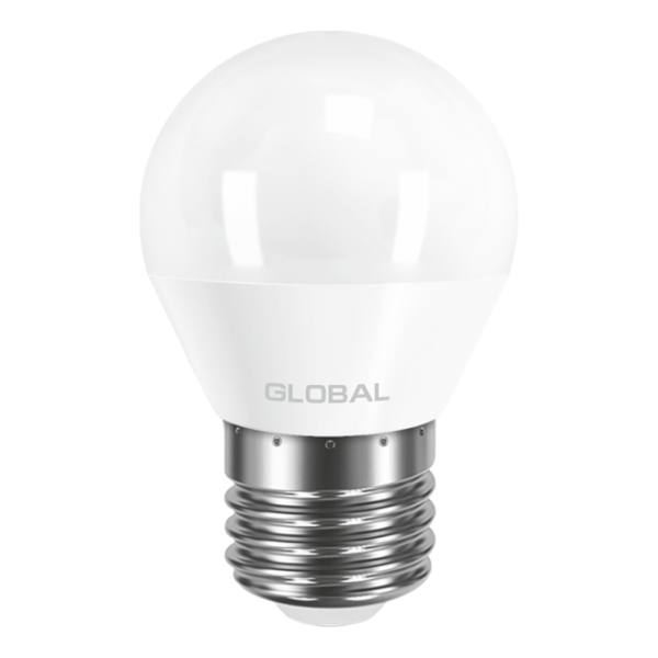 Светодиодная LED лампа GLOBAL G45 F 5W теплый свет 220V 3000К E27 (1-GBL-141)