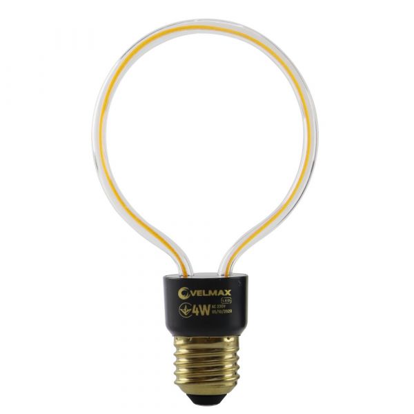 Лампа светодиодная 4W E27 2700K Velmax V-Filament-Decor-Груша