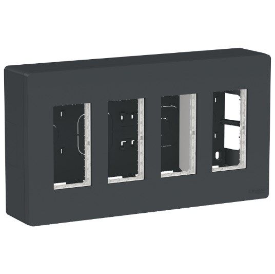 Блок unica system + открытая установка 4х4 антрацит NU124454 Schneider Electric