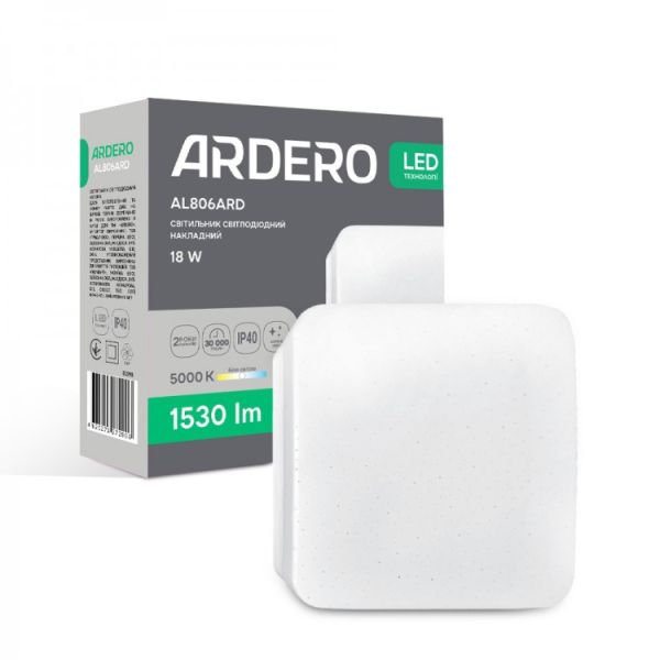 Світильник накладний Ardero led al806ard 18Вт 5000К 1530Лм IP40 зоряне небо