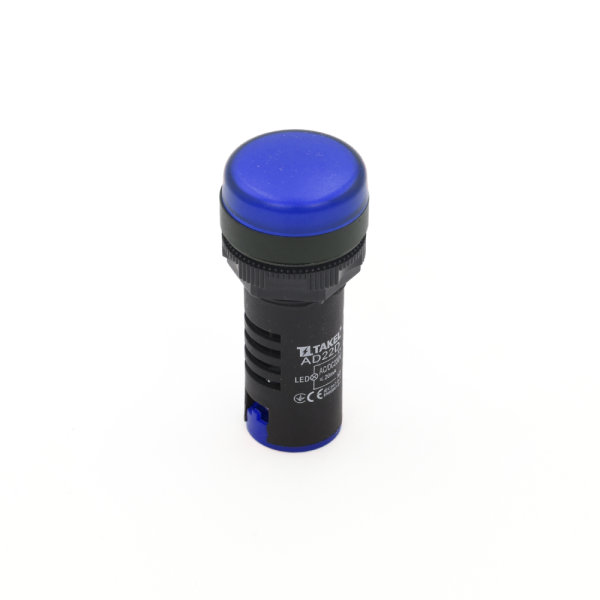 Светодиодный индикатор Takel AD22D 230v АC DC Argent голубой