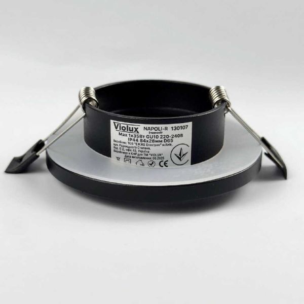 Світильник точковий вбудований Violux Napoli-R 35W GU10 220V IP44 коло чорний