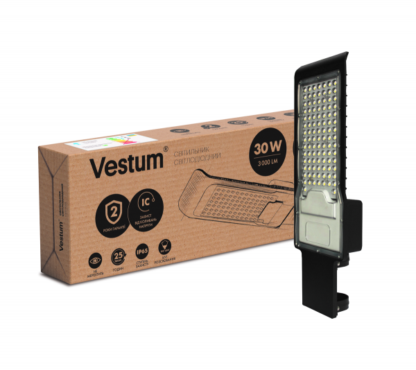 Світильник консольний LED Vestum 30W 3000Лм 6500K 85-265V IP65
