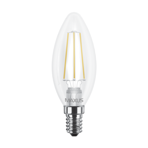 Світлодіодна LED лампа MAXUS C37 FM-C свічка (філам) 4W 3000K 220V E14 (1-LED-537-01)
