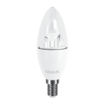 Світлодіодна LED лампа (свічка прозора) MAXUS C37 6W тепле світло 220V E14  (1-LED-531)