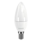 Світлодіодна LED лампа свічка MAXUS C37 6W тепле світло 220V E14 (1-LED-533)