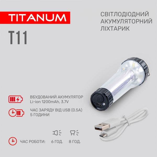 Портативный светодиодный фонарик TITANUM TLF-T11