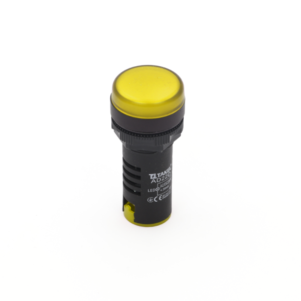 Светодиодный индикатор Takel AD22D 230v АC DC Argent желтый