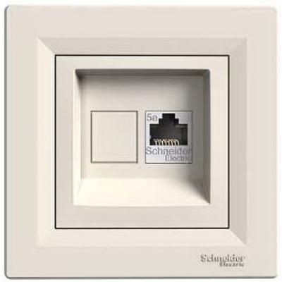 Розетка компьютерная RJ45, кат. 5е, UTP, кремовая Asfora Schneider Electric EPH4300123