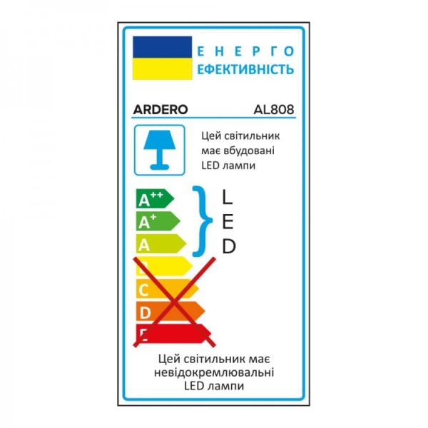 Світильник накладний Ardero led al808 6Вт 5000К 480Лм IP40 чорний