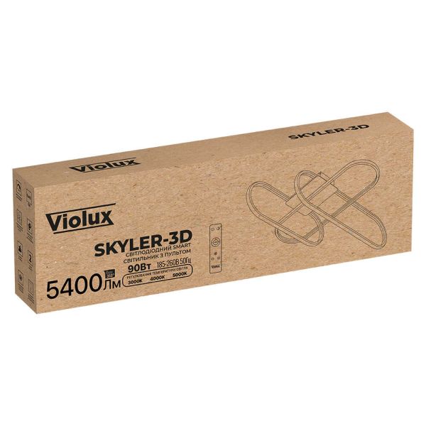 Светильник Led smart Violux Skyler-3D пульт 90W 3000-5000K IP20 черный