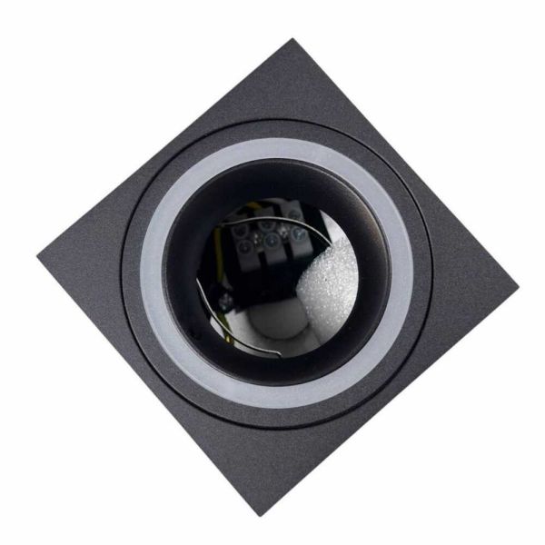 Светильник точечный накладной Violux Manhattan-L GU10 max 35W 220V IP20 квадрат черный