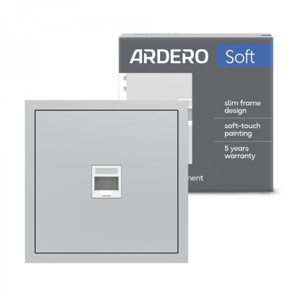 Розетка компьютерная одинарная Ardero Soft механизм ER151PC-S серебро