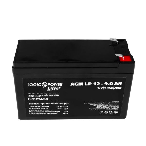 Аккумулятор свинцово-кислотный AGM LP LogicPower LP 12V - 9Ah Silver