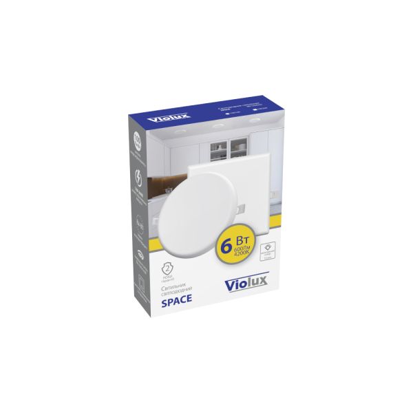 Світильник LED даунлайт Violux SPACE  6W 4200K квадрат IP20