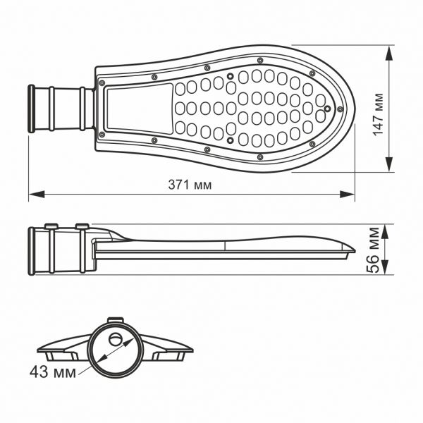 LED фонарь уличный VIDEX IP65 30W 5000K VL-SLE15-305