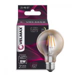 Лампа светодиодная 8W E27 2500K янтарная Velmax V-Filament-G95
