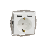 Розетка з заземленням + 2 USB тип А Білий Sedna Design Schneider Electric SDD111052