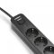 Мережевий подовжувач VIDEX ONCORD з/з 3п 3м (3x1.5мм) з кнопкою Black