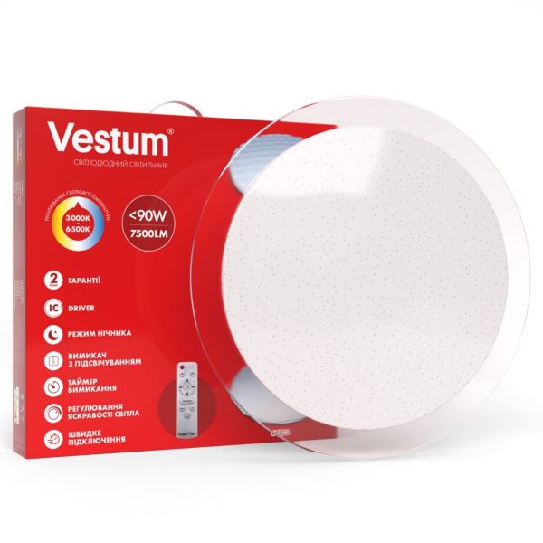 Світильник SMART Vestum SATURN 90W 570х65мм 3000K-6500К 7500Lm с д/у