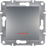 Выключатель одноклавишный с подсветкой Asfora Plus Сталь Schneider Electric EPH1400162