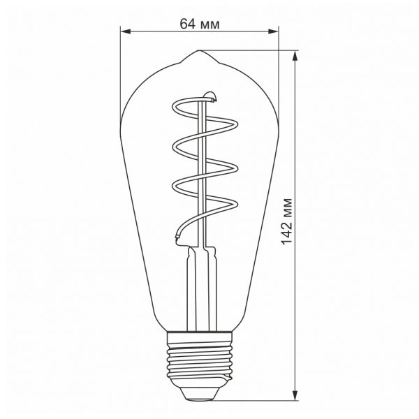 LED лампа VIDEX Filament ST64FGD 4W E27 2100K дімерна графіт