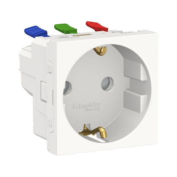 NU305718 Розетка з з/к зі шторками 16А самозажимні клеми Schneider Electric Unica New біла
