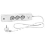 Удлинитель 3 розетки с заземлением и 2хUSB 1,5 метра белый Schneider Electric Unica Extend ST943U1W