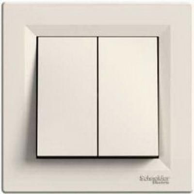 Переключатель 2-х клавишный проходной кремовый Asfora Schneider Electric EPH0600123
