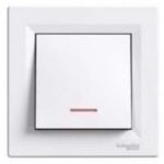 Выключатель одноклавишный с подсветкой белый Asfora Schneider Electric EPH1400121