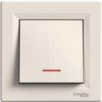 Выключатель одноклавишный с подсветкой кремовый Asfora Schneider Electric EPH1400123