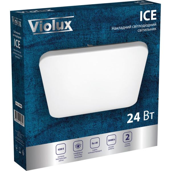 Світильник Led накладний Violux ICE 24W 5000K 220V IP20 квадрат білий