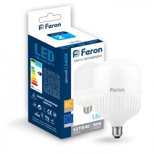 Лампа свiтлодiодна 30W E27-E40 6400K Feron LB-65