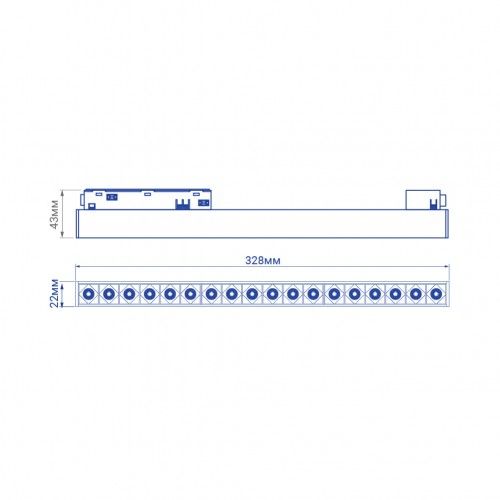 Магнитный трековый светильник 4000K 18W 48V 328mm Feron MGN300 черный