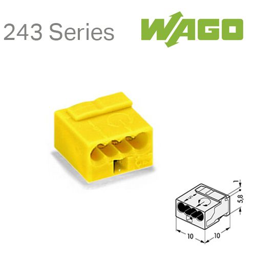 243-504 Мікро-Клема WAGO для розподіл. коробок, 4-контактн, жовта
