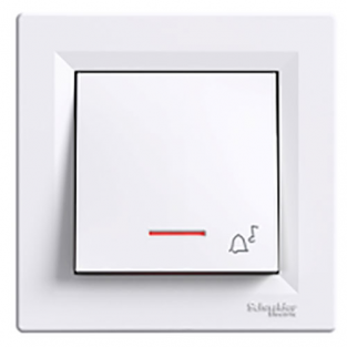 Кнопка Звонок с подсветкой белая Asfora Schneider Electric EPH1700121