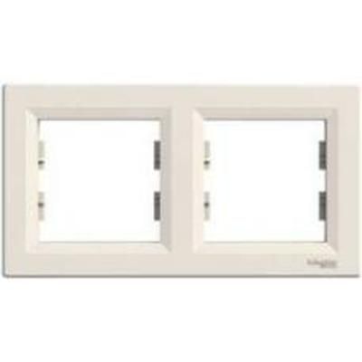 Рамка 2-местная горизонтальная кремовая Asfora Schneider Electric EPH5800223
