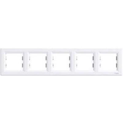 Рамка 5-местная горизонтальная белая Asfora Schneider Electric EPH5800521