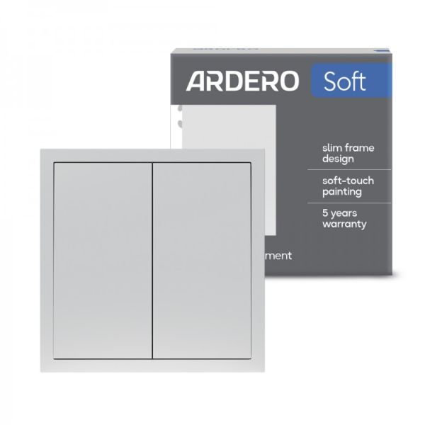 Выключатель 2-клавишный перекрестный Ardero Soft механизм 10А EV132-S серебро