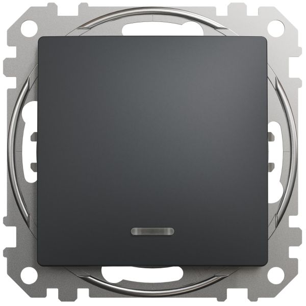 Одноклавішний вимикач з LED підсвіткою Чорний Sedna Design Schneider Electric SDD114101L