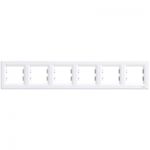 Рамка 6-местная горизонтальная белая Asfora Schneider Electric EPH5800621