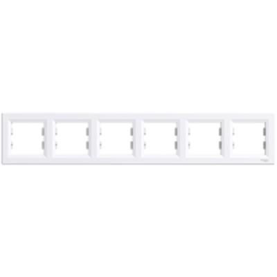Рамка 6-местная горизонтальная белая Asfora Schneider Electric EPH5800621